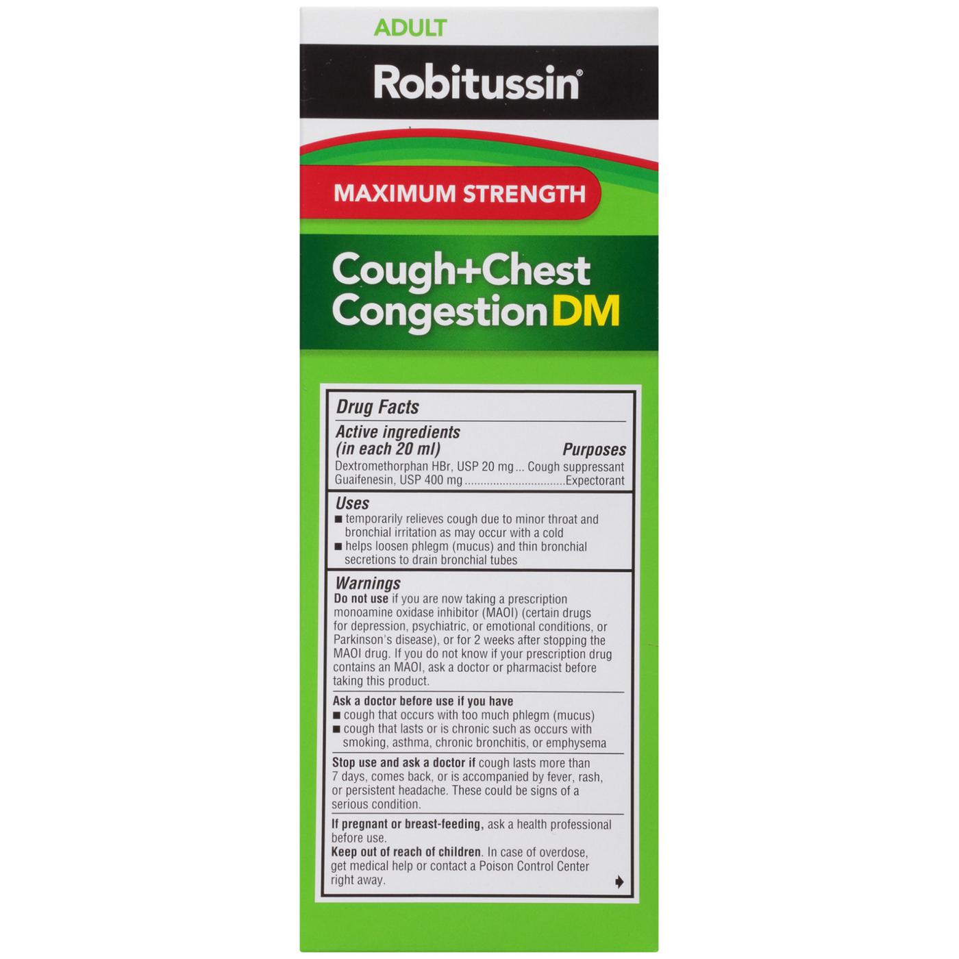 Robitussin Max Strength Cough + Chest Congestion DM - Raspberry; image 4 of 8