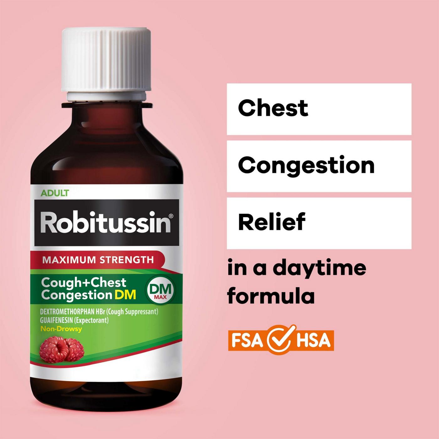 Robitussin Max Strength Cough + Chest Congestion DM - Raspberry; image 5 of 8