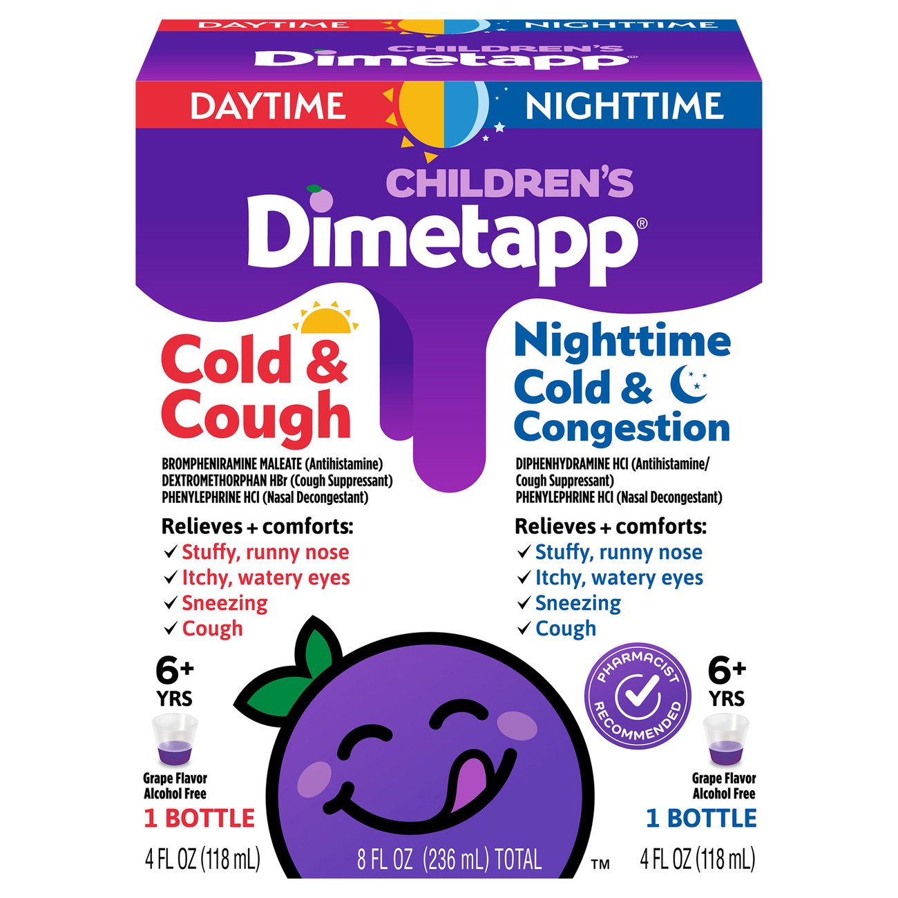 Dimetapp Children's Grape Cold + Cough & Nighttime Cold + Congestion