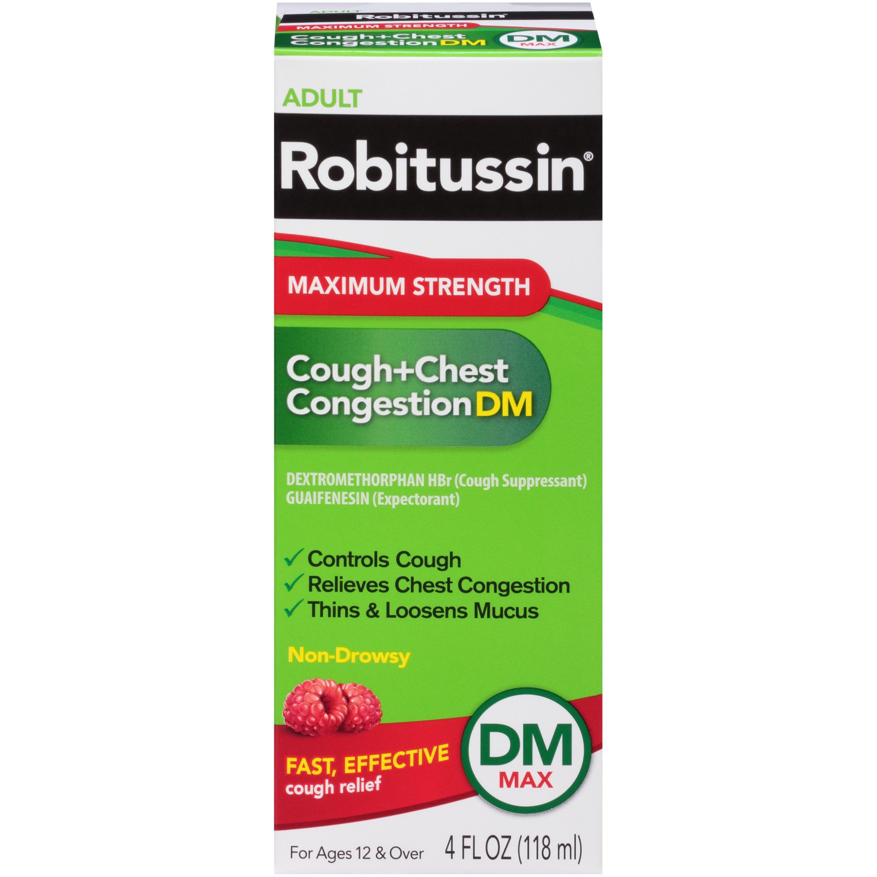 Robitussin Max Strength Cough + Chest Congestion DM Raspberry Shop