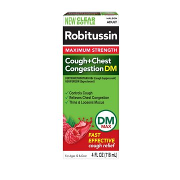 Robitussin Robitussin Adult Max Strength Cough + Chest DM - Raspberry, 4 oz