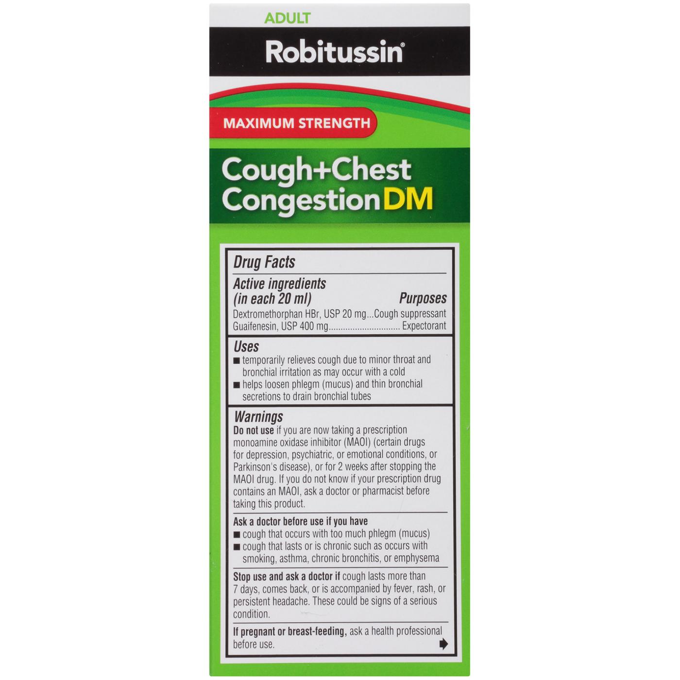 Robitussin Max Strength Cough + Chest Congestion DM - Raspberry; image 4 of 8