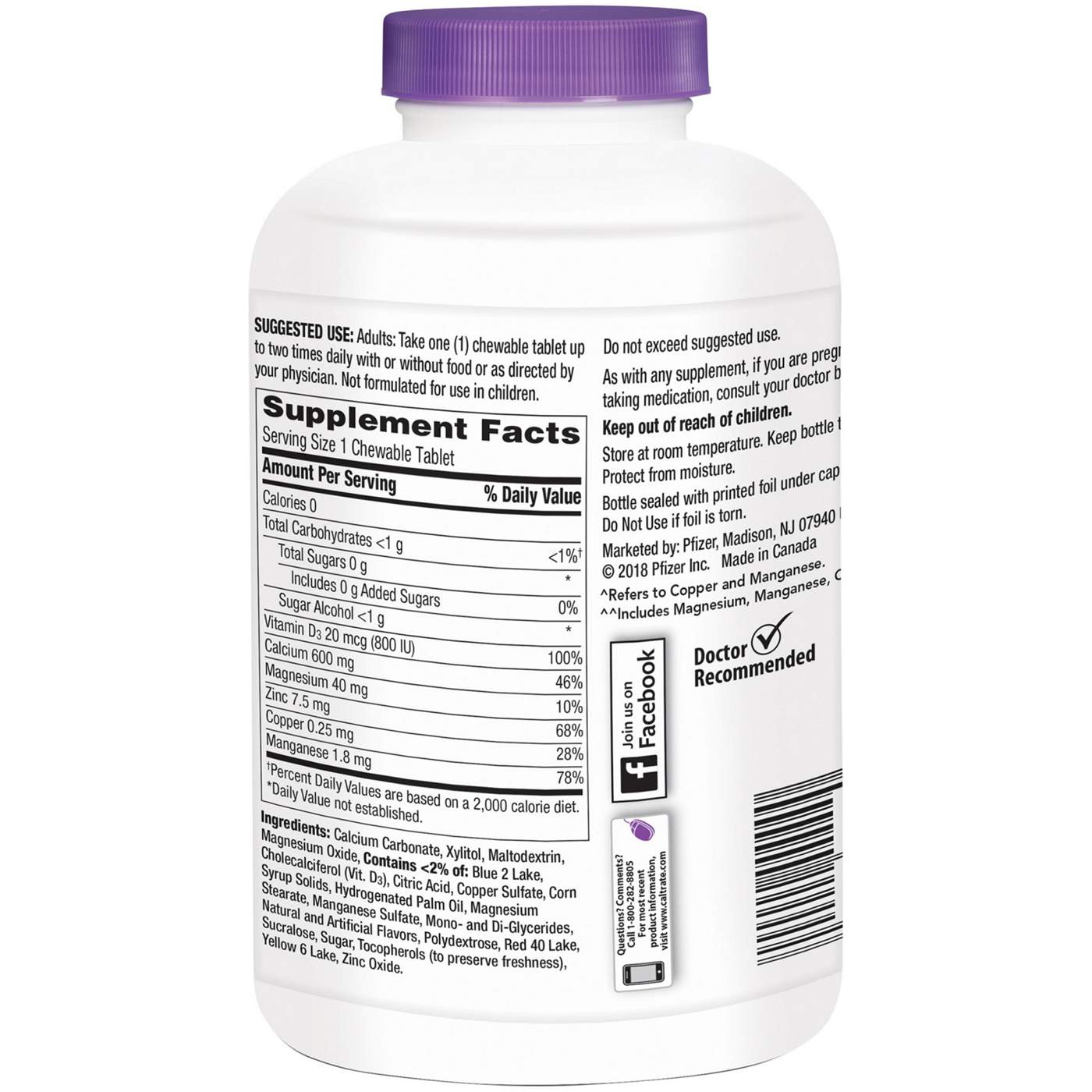 Caltrate 600+D3 Plus Minerals and Calcium Supplement Chewables; image 5 of 6