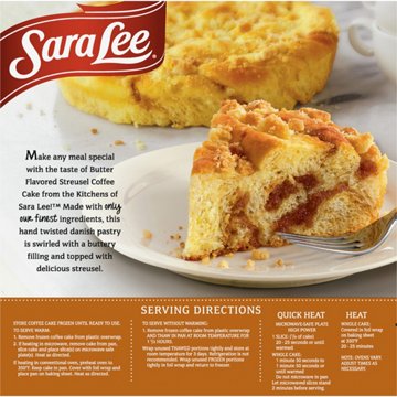 Sara Lee Butter Streusel Coffee Cake, 11.5 oz