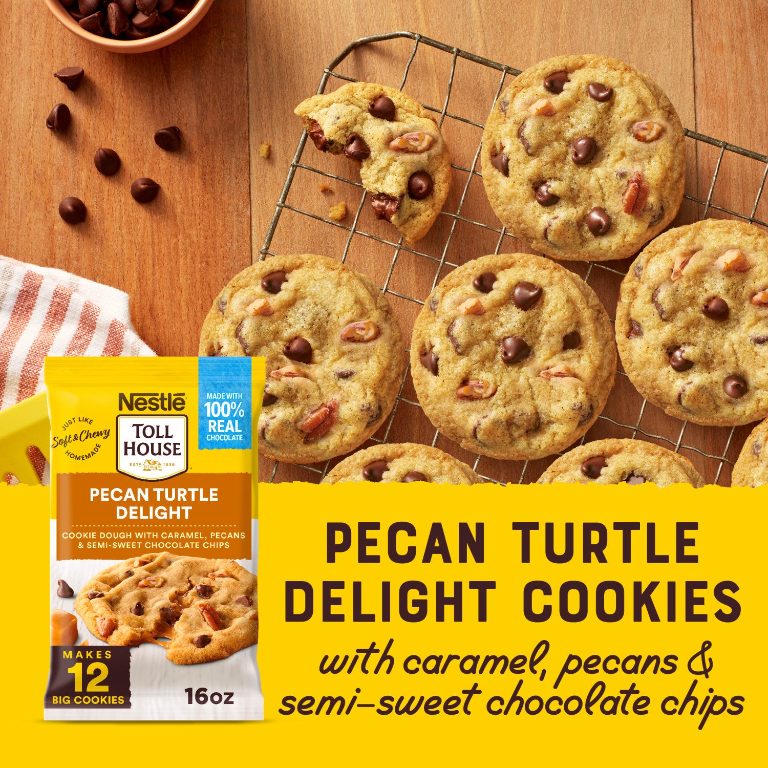 トイさん　雪板135ナッツ Nestle Toll House Pecan Turtle Delight Cookie Dough - Shop Biscuit