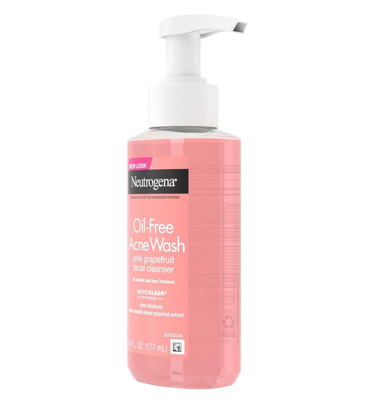 Neutrogena Oil-Free Acne Facial Pink Grapefruit Cleanser; image 4 of 8