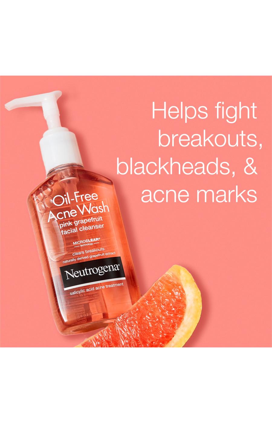 Neutrogena Oil-Free Acne Wash Pink Grapefruit Facial Cleanser; image 7 of 8
