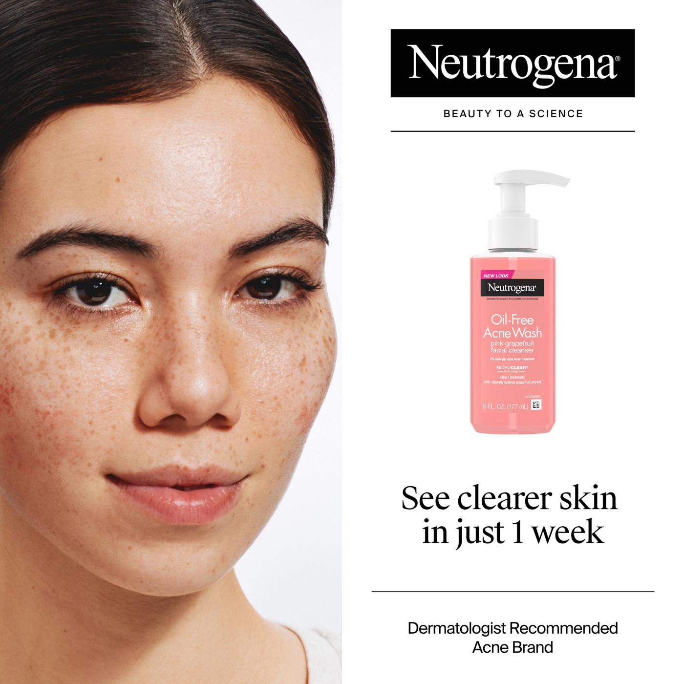 Neutrogena Oil-Free Acne Facial Pink Grapefruit Cleanser; image 7 of 8