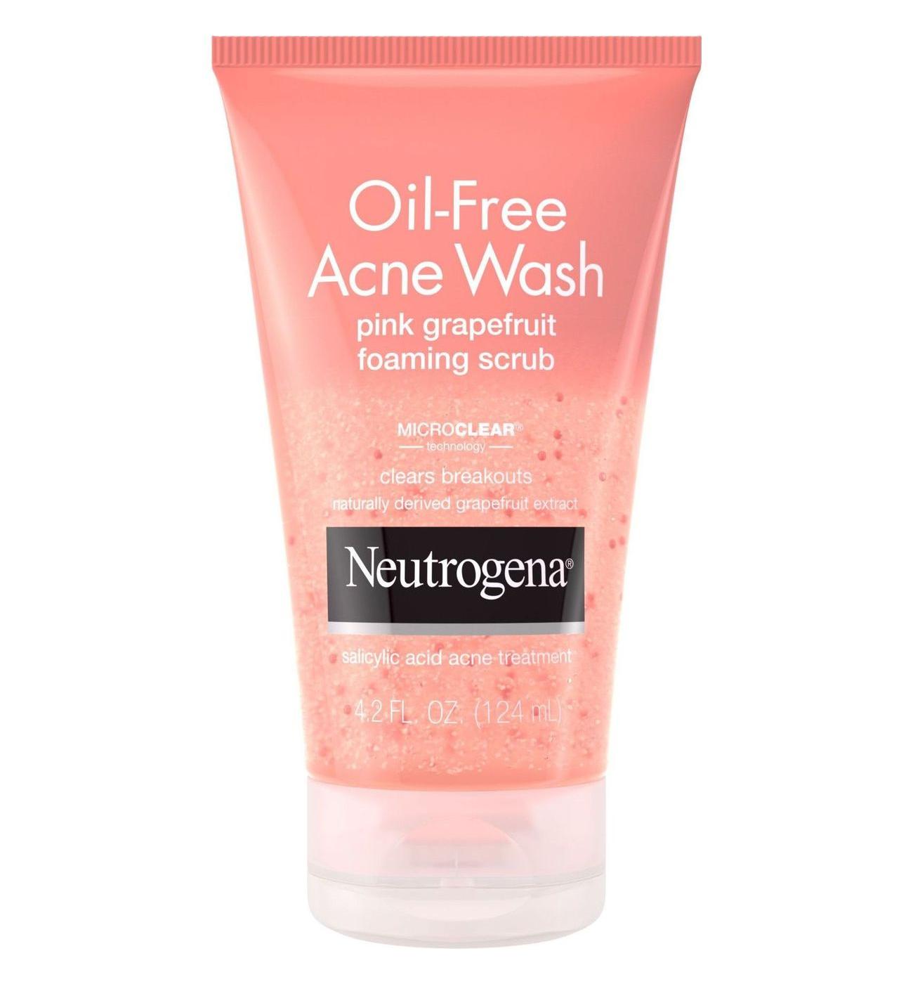 Neutrogena Oil-Free Acne Wash Pink Grapefruit Face Foaming Scrub; image 1 of 7