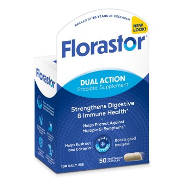 Florastor Dual Action Probiotic Supplement Capsules
