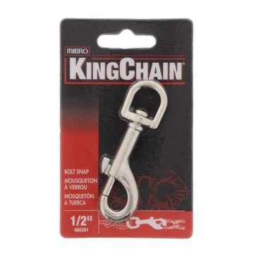 King Chain Swivel Bolt Snap, 0.5 in