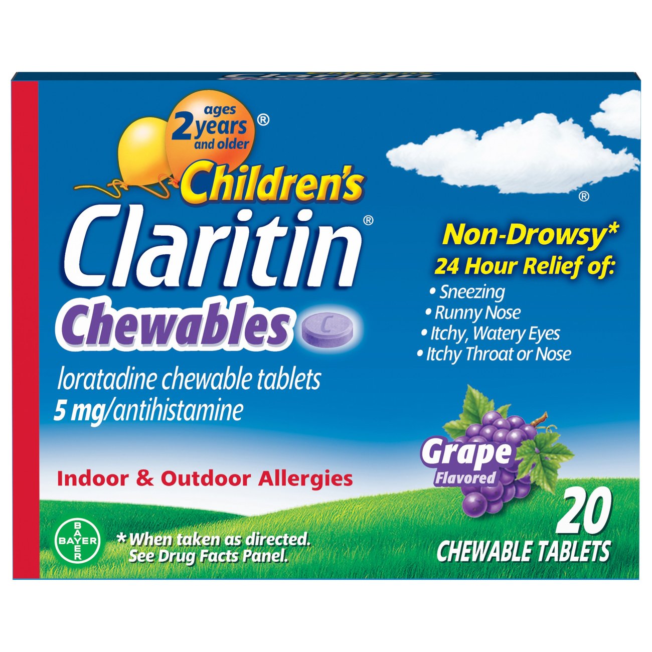 Claritin Children's 24Hour NonDrowsy 5 mg Loratadine Antihistamine