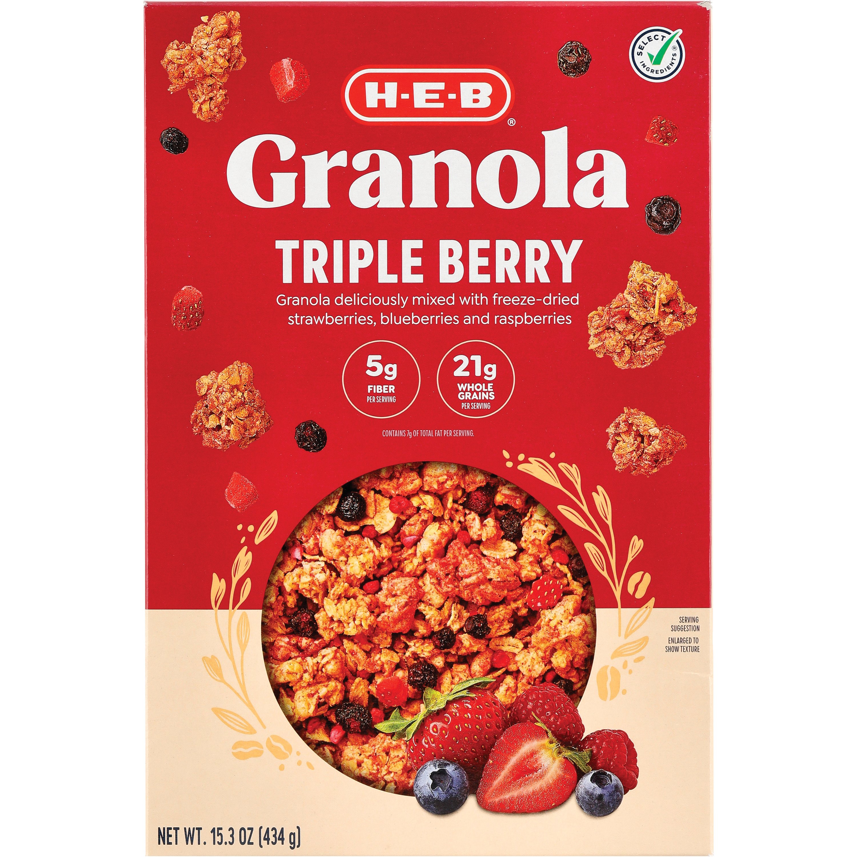 H-E-B Select Ingredients Granola With Berries - Shop Cereal & Breakfast ...