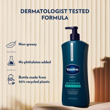 Vaseline Men Fast Absorbing Lotion, 20.3 oz