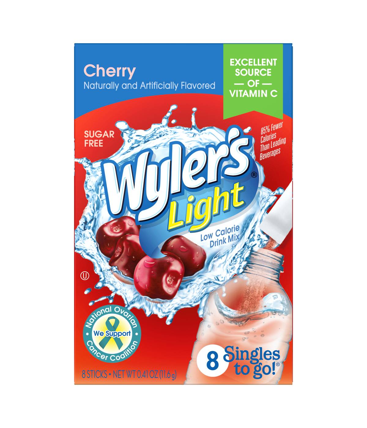 Wyler's Light Singles-To-Go Sugar Free Drink Mix – Cherry; image 1 of 4