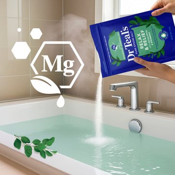 Dr Teal's Epsom Salt Soaking Solution Relax & Relief with Eucalyptus & Spearmint, 3 lb.