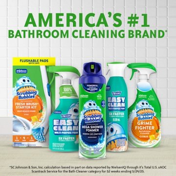 Scrubbing Bubbles Fresh Gel Toilet Cleaning Stamp, Rainshower Dispenser with 6 Gel Stamps, 1.3 oz