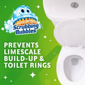 Scrubbing Bubbles Fresh Gel Toilet Cleaning Stamp, Rainshower Dispenser with 6 Gel Stamps, 1.3 oz