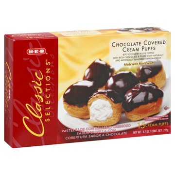 H-E-B Classic Selections Chocolate Covered Cream Puffs, 15 ct
