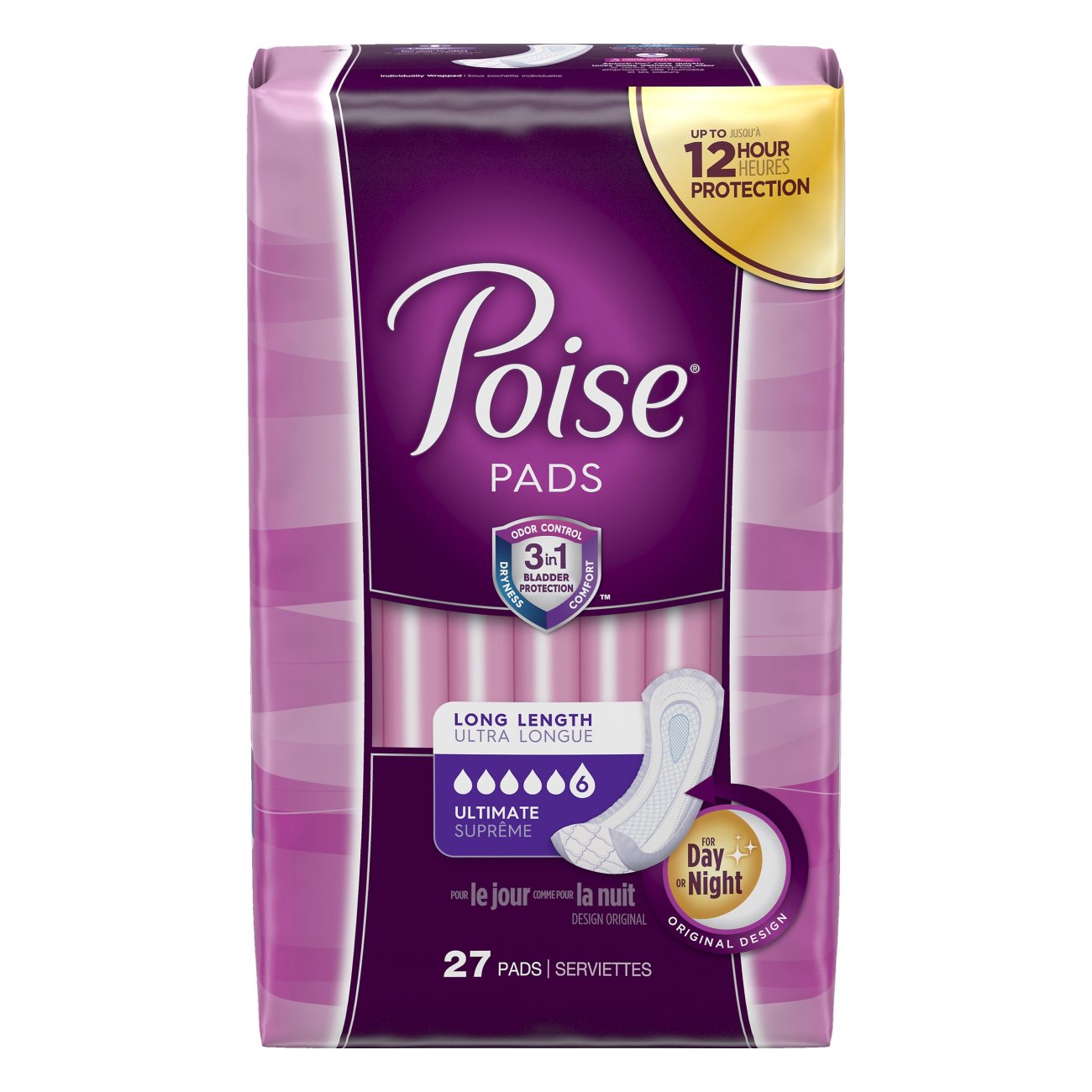 Poise Ultimate Absorbency Long Pads Shop Incontinence At H E B 6824