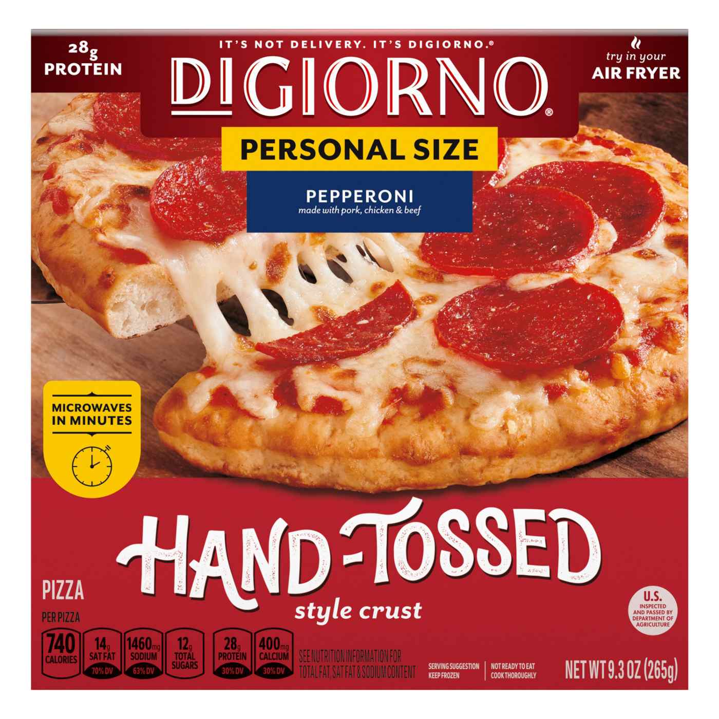 DiGiorno Hand-Tossed Crust Personal Size Frozen Pizza - Pepperoni; image 1 of 2