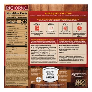 DiGiorno Hand Tossed Crust Pepperoni Frozen Personal Size Pizza, 9.3 oz