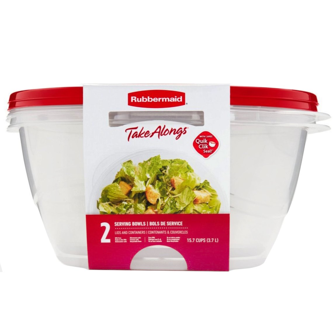 Rubbermaid TakeAlongs Serving Bowl Food Storage Containers, 2 pk