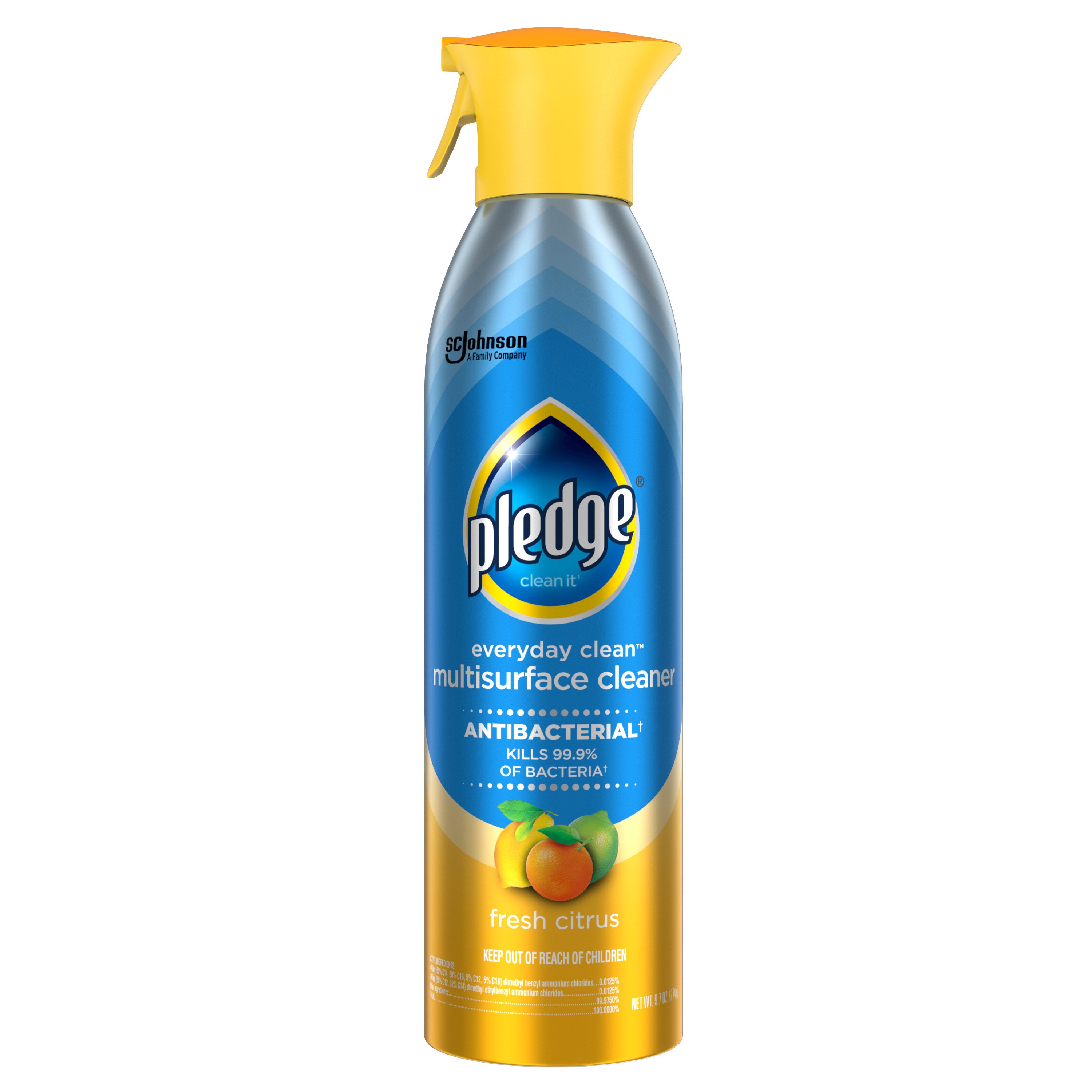 Pledge Lemon Aerosol Dust & Allergen Multisurface Cleaner - 9.7oz