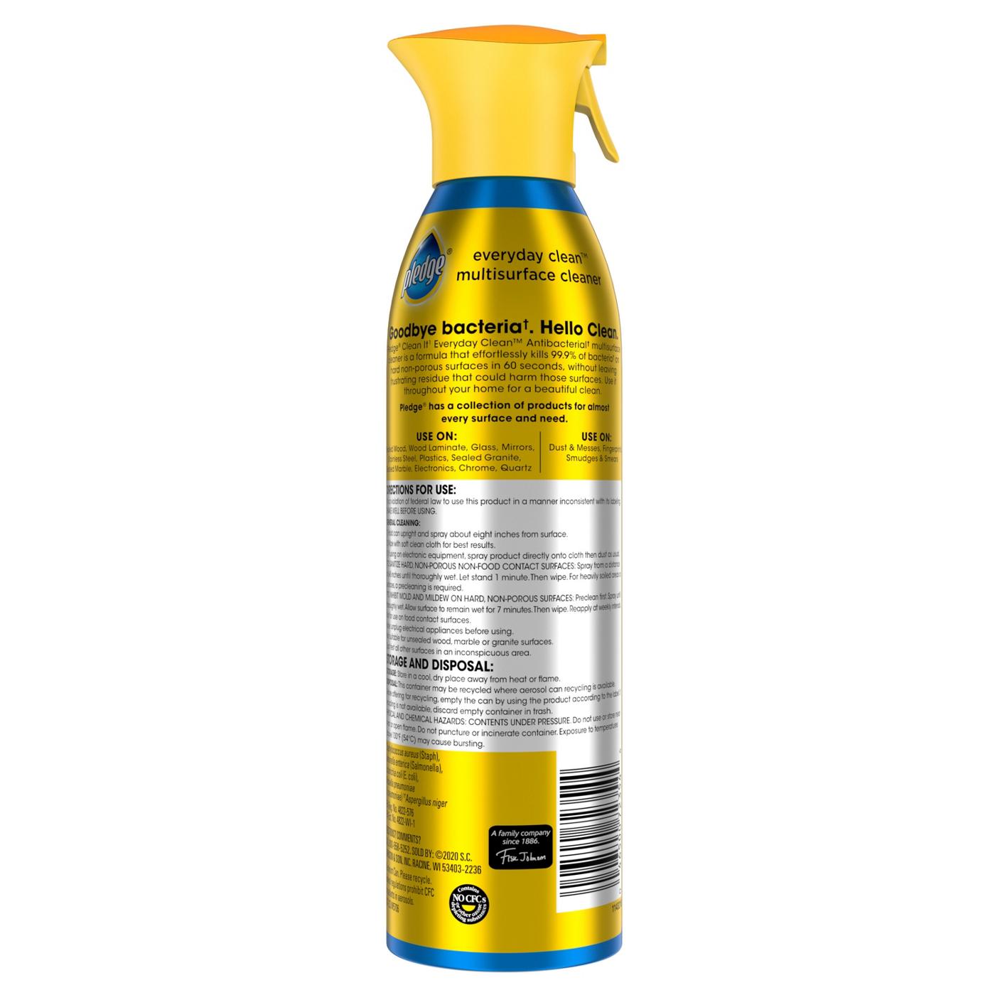 Pledge Everyday Clean Multisurface Antibacterial Cleaner Aerosol - Fresh Citrus; image 6 of 6