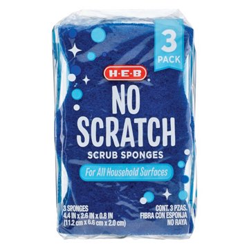H-E-B No Scratch Scrub Sponges, 3 pk