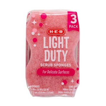 H-E-B Light Duty Scrub Sponges, 3 pk