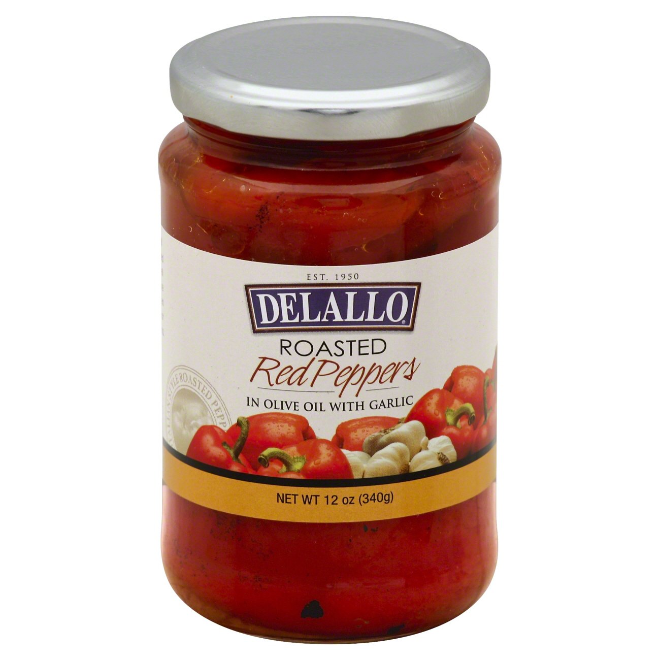 DeLallo Roasted Red Peppers in Olive Oil with Garlic Shop Peppers at