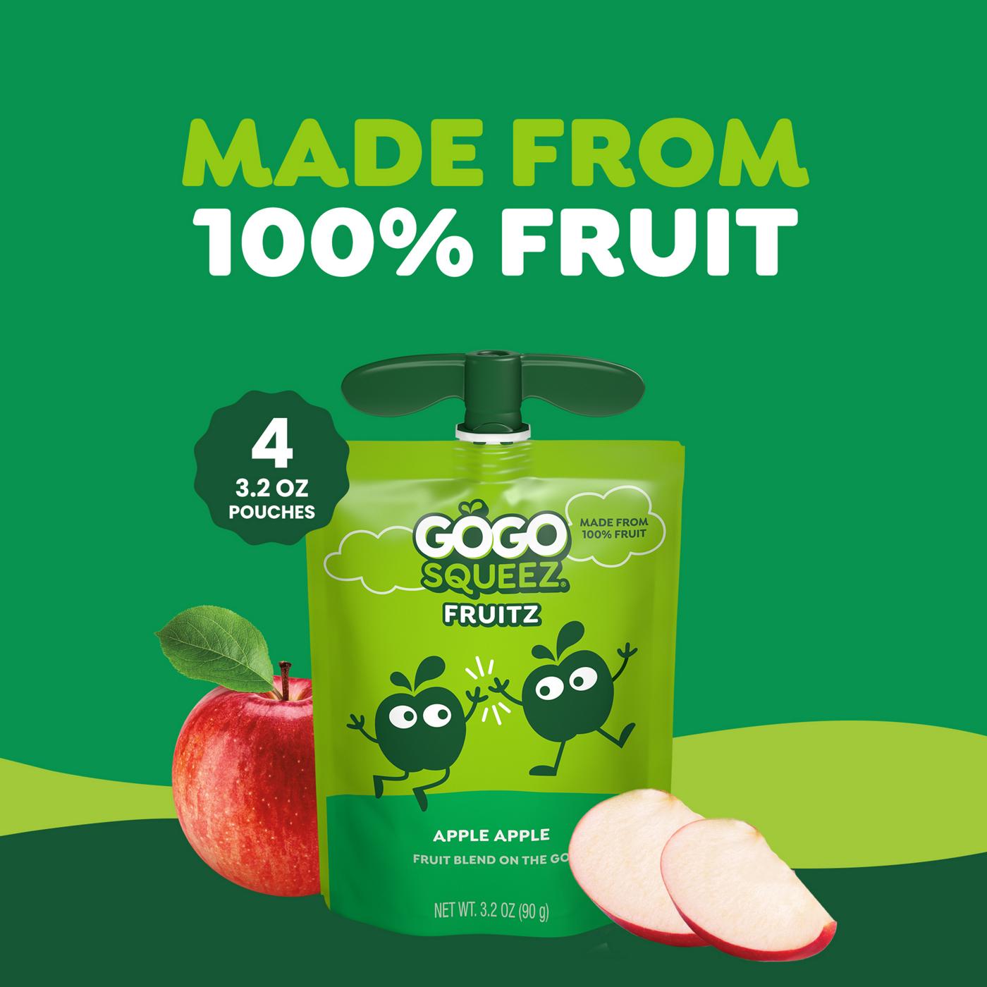 GoGo squeeZ No Sugar Added Apple Applesauce & Fruit Puree Pouches; image 8 of 9