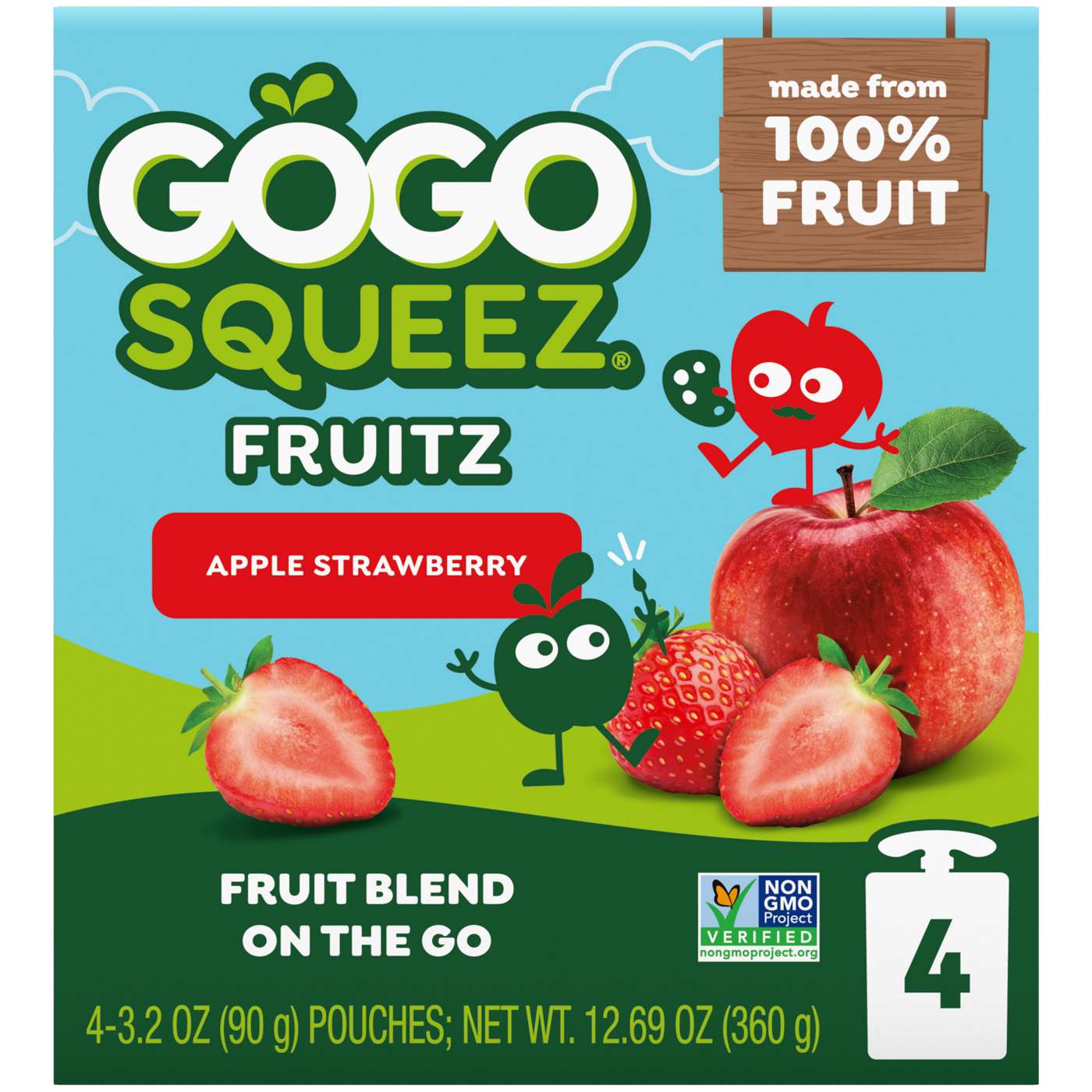GoGo squeeZ No Sugar Added Apple Strawberry Applesauce & Fruit Puree Pouches; image 1 of 9