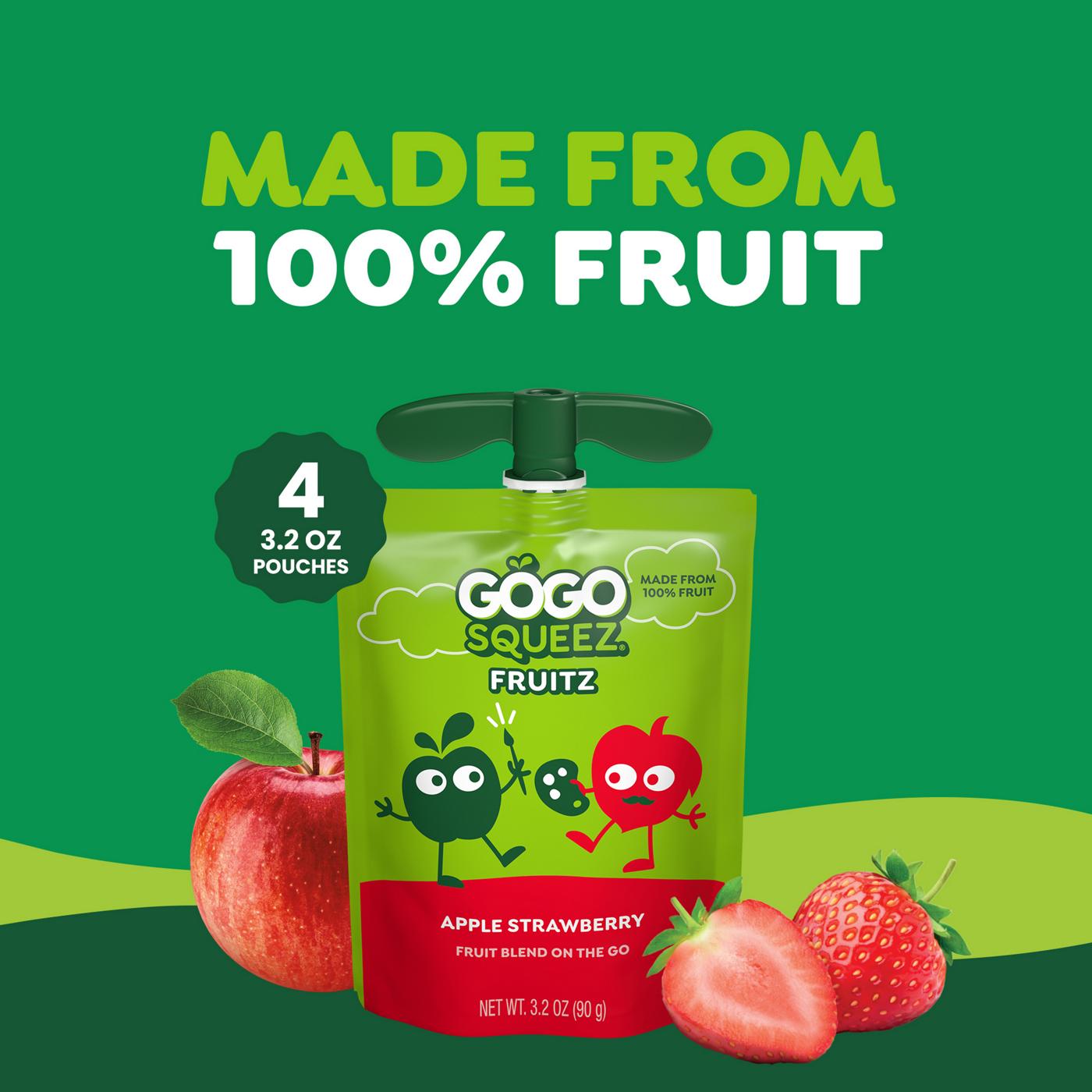GoGo squeeZ No Sugar Added Apple Strawberry Applesauce & Fruit Puree Pouches; image 9 of 9
