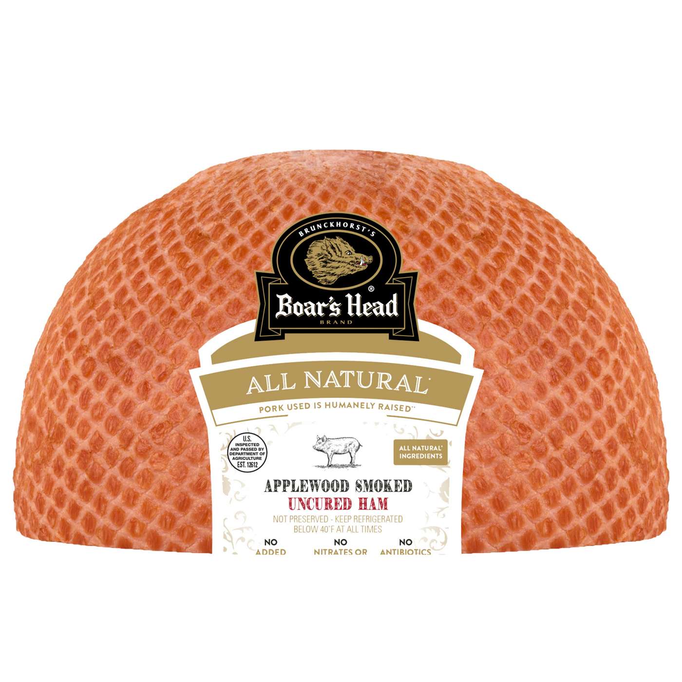 Boar's Head All Natural Applewood-Smoked Uncured Ham, Custom Sliced; image 1 of 2