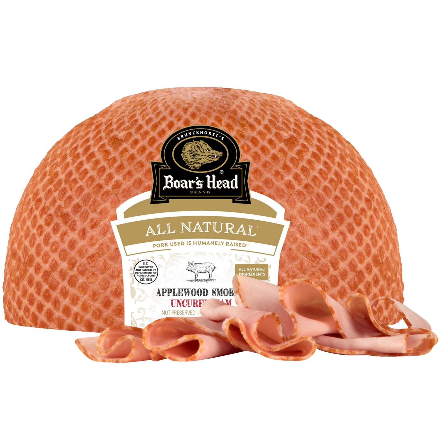 Boar's Head All Natural Applewood-Smoked Uncured Ham, Custom Sliced; image 2 of 2