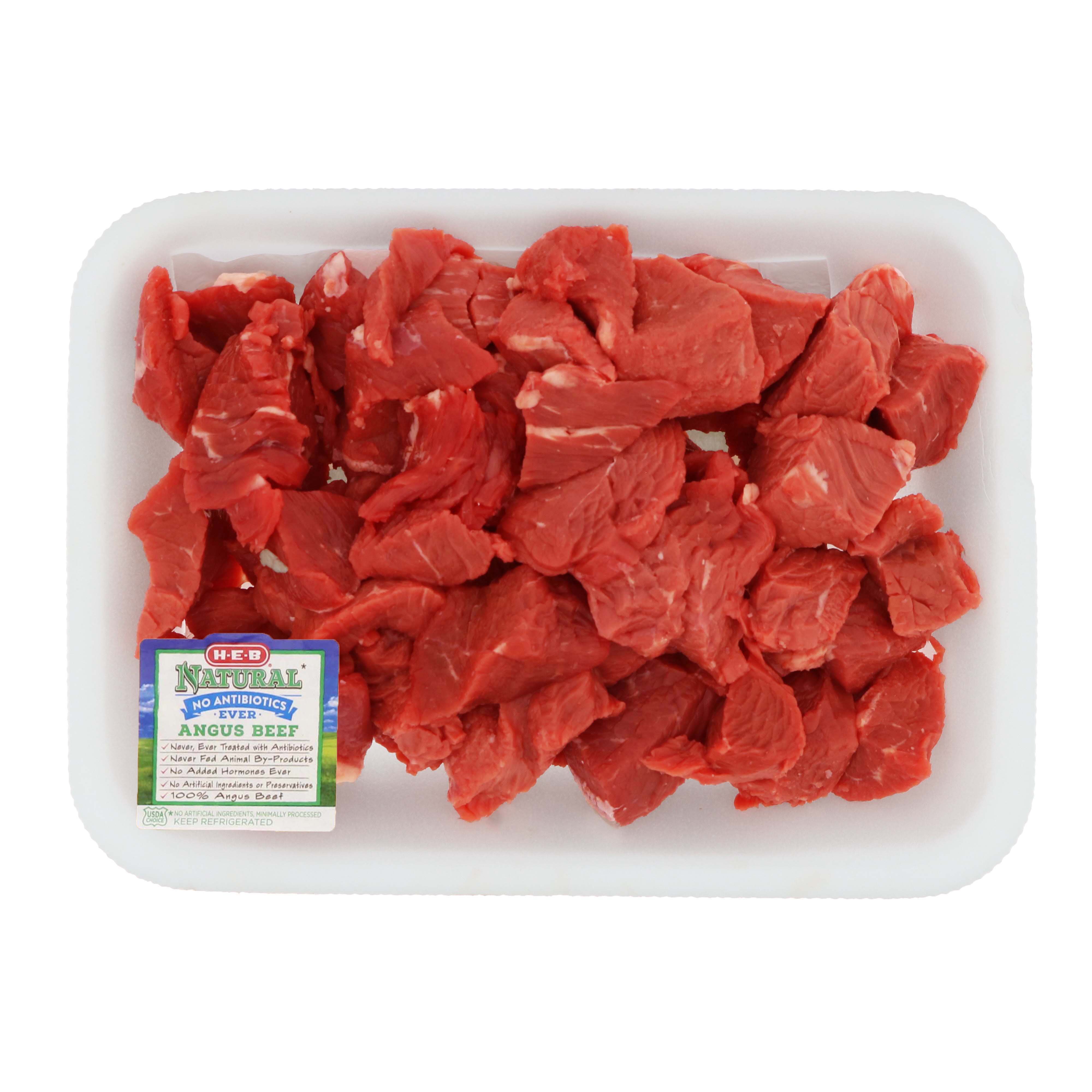 H-E-B Natural Beef Extra Lean Stew Meat, USDA Choice - Shop Beef At H-E-B