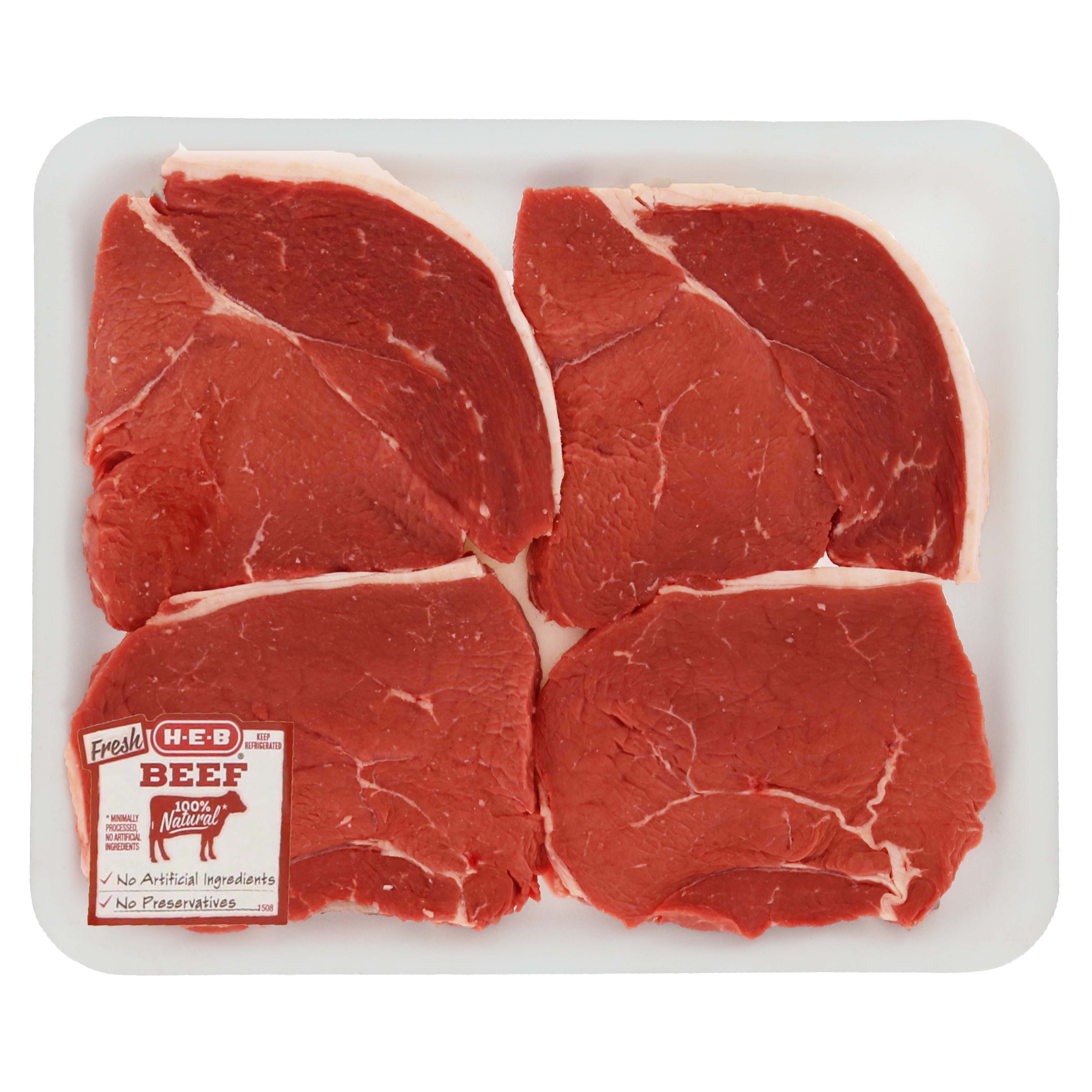 H-E-B Beef Top Sirloin Steak Portioned Value Pack, USDA Select, 4-5 ...