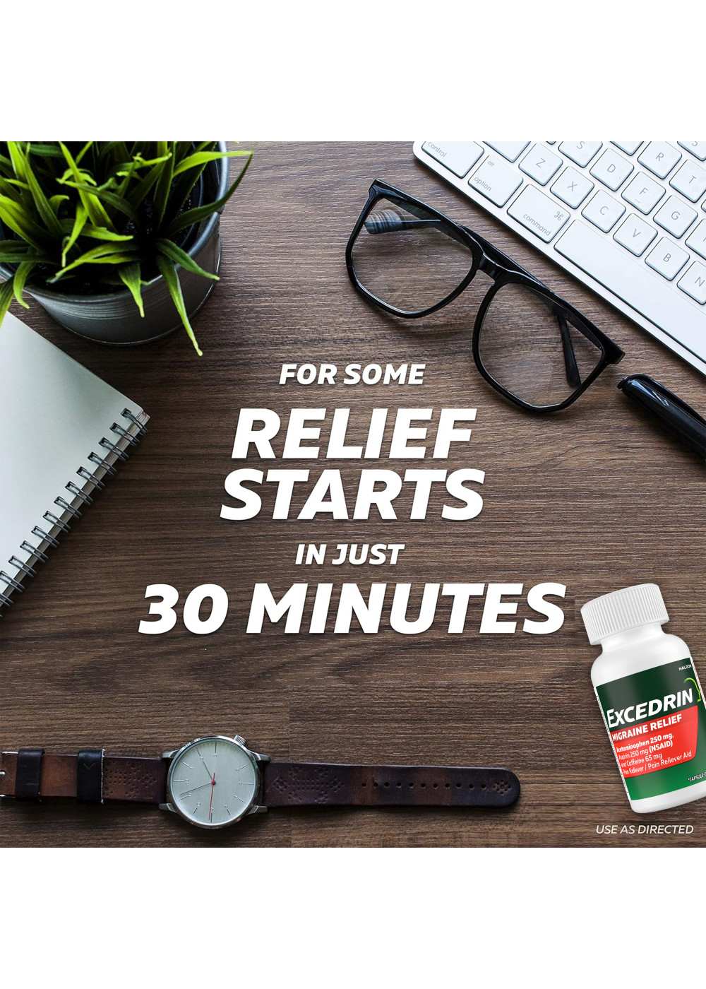 Excedrin Migraine Relief Caplets for Migraine Symptoms, Acetaminophen 250mg, Aspirin 250mg, Caffeine 65mg, Pain Reliever; image 2 of 2