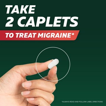 Excedrin Migraine Relief Caplets for Migraine Symptoms, Acetaminophen 250mg, Aspirin 250mg, Caffeine 65mg, Pain Reliever