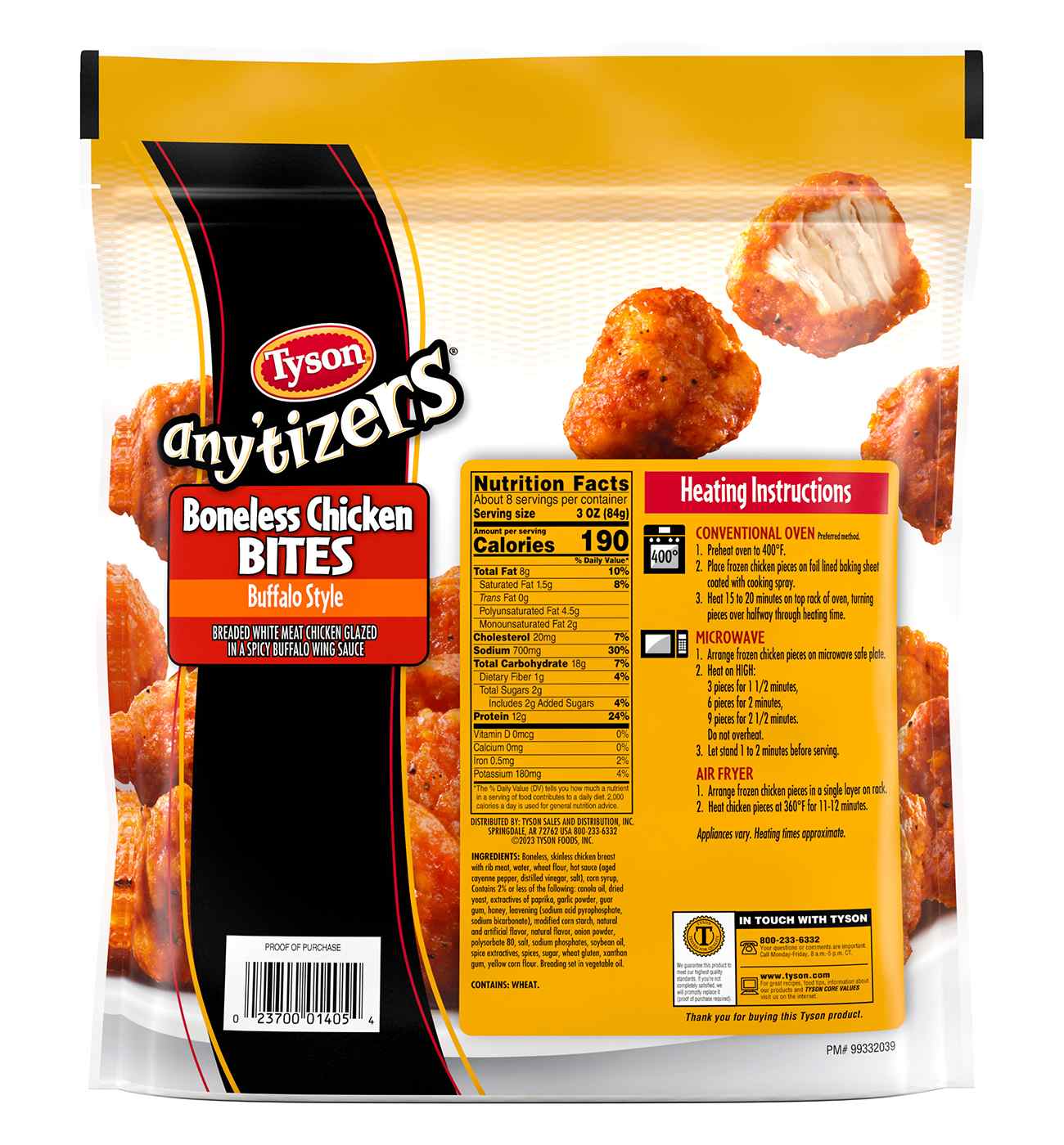Tyson Any'tizers Frozen Boneless Chicken Bites - Buffalo Style; image 2 of 2