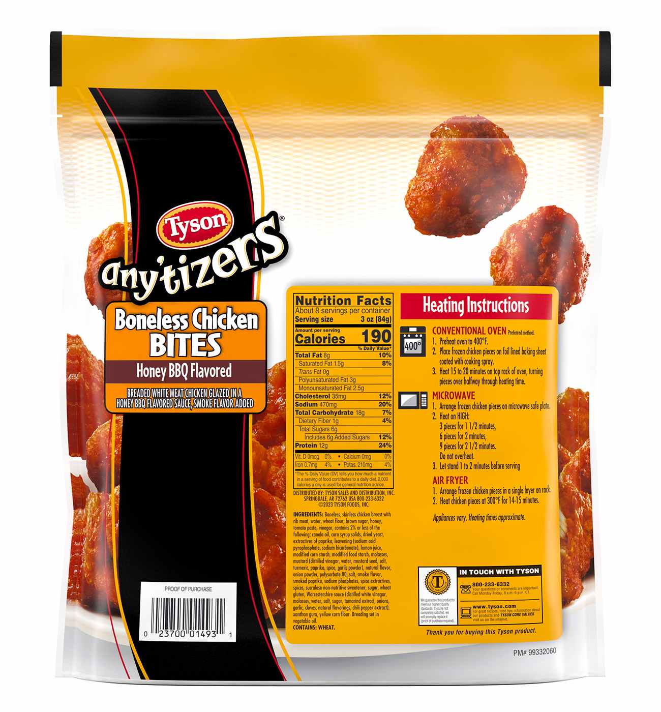 Tyson Any'tizers Frozen Boneless Chicken Bites - Honey BBQ Flavored; image 2 of 2