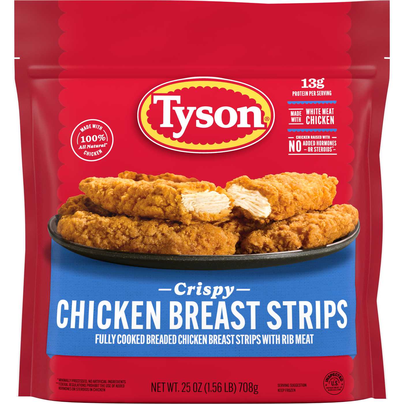 Tyson Frozen Crispy Chicken Breast Strips; image 1 of 9