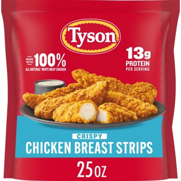 Tyson Frozen Crispy Chicken Breast Strips, 25 oz