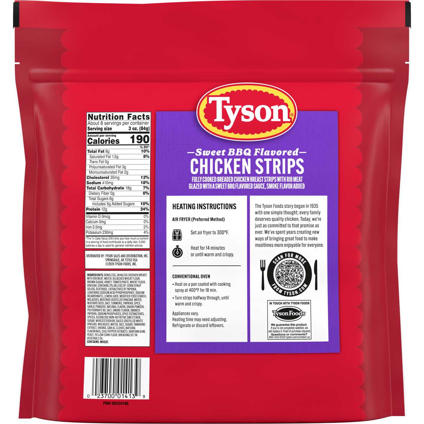 Tyson Fully Cooked Frozen Sweet BBQ Flavored Chicken Strips; image 3 of 5