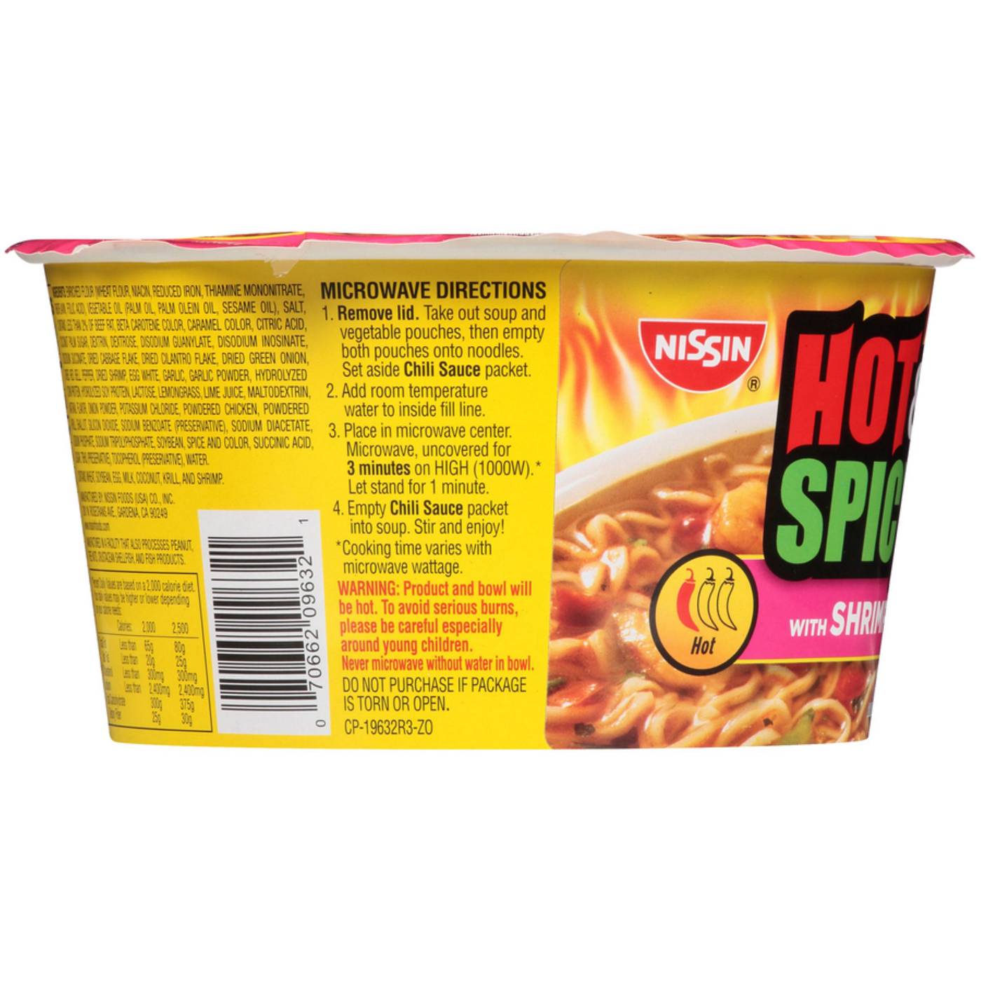 Nissin Hot & Spicy with Shrimp Ramen Noodle Soup; image 4 of 6