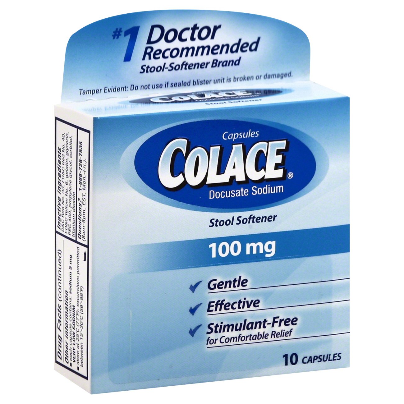 Colace Stool Softener 100 Mg Capsules Shop Digestion Nausea At H E B