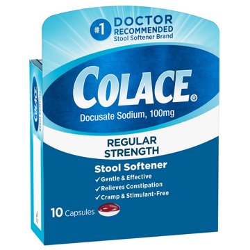 Colace Stool Softener 100 mg Capsules, 10 ct