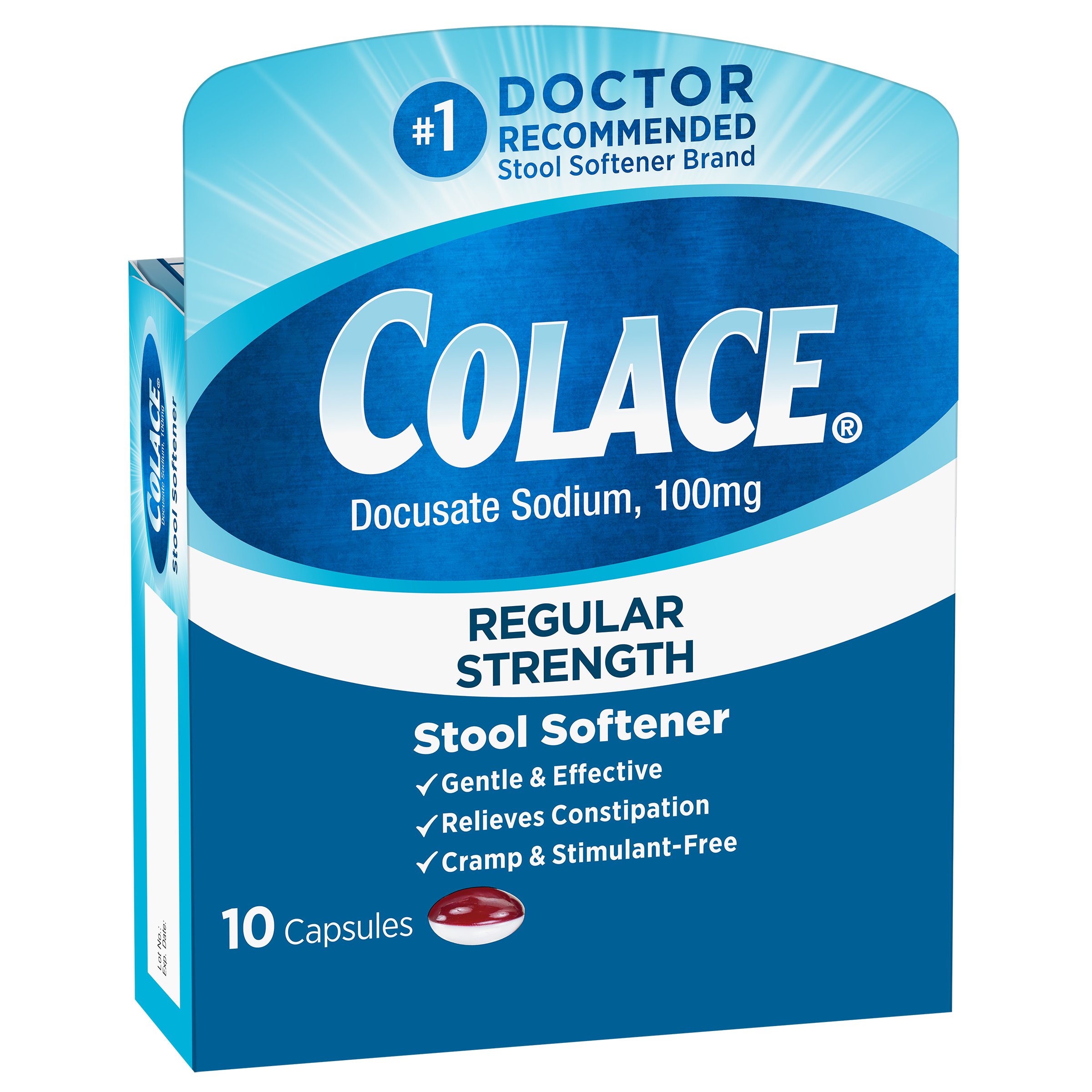 Colace Stool Softener 100 Mg Capsules Shop Digestion Nausea At H E B